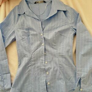 Women's Light Blue Button-Up Shirt